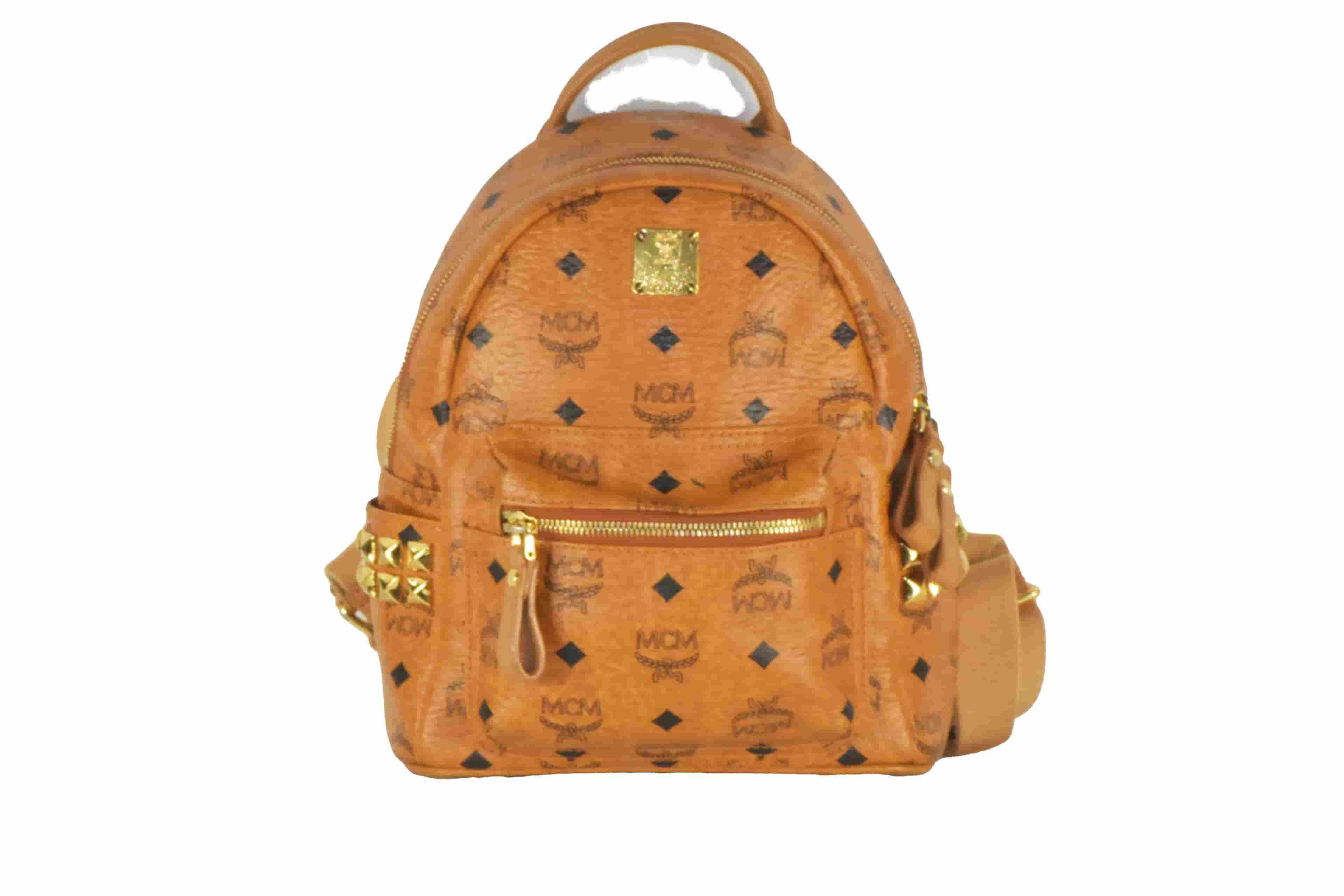 ✅MCM RUCKSACK TASCHE LEDERTASCHE LEDERRUCKSACK LEDER COGNAC 2473