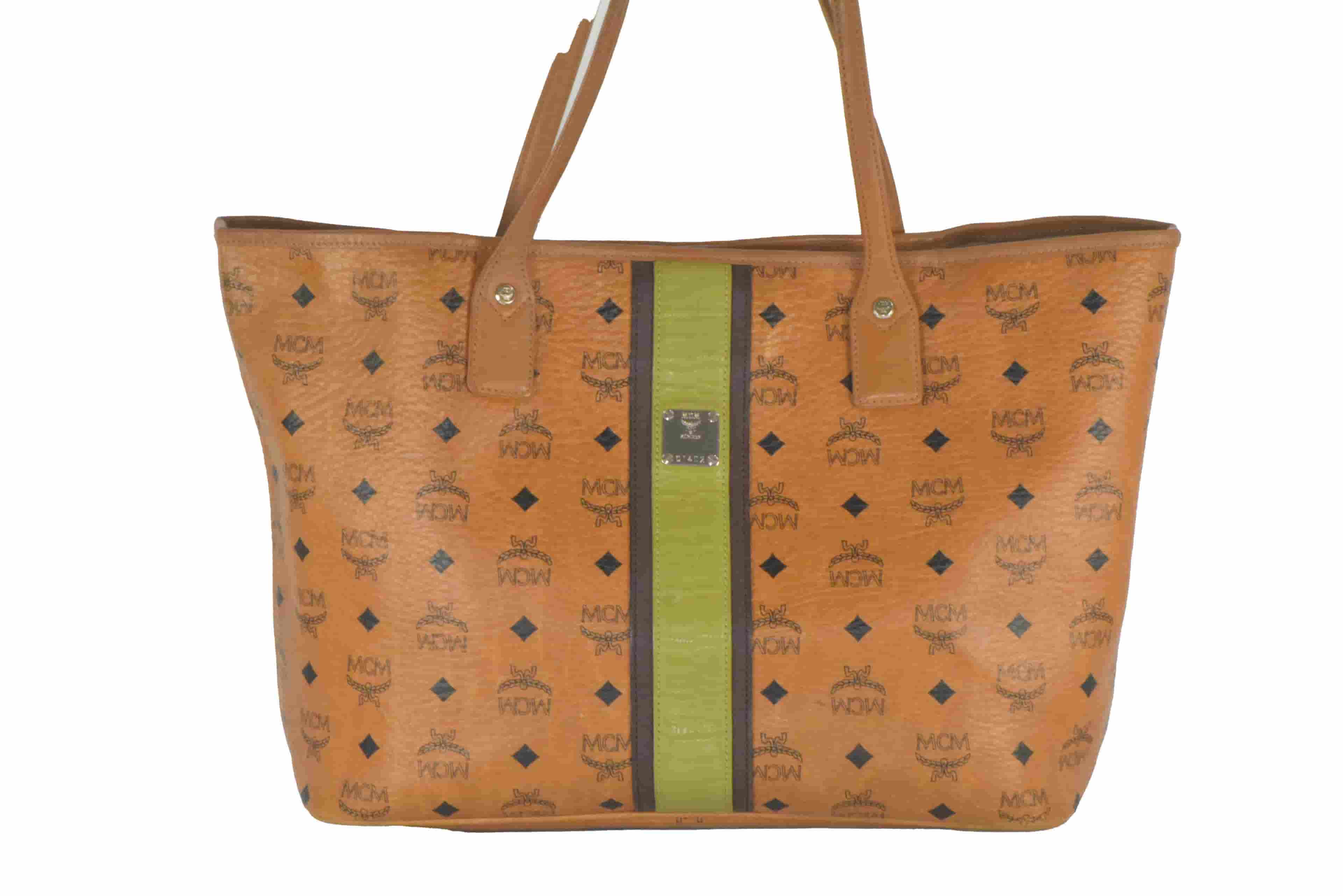 ✅MCM TASCHE SCHULTERTASCHE LEDER SHOPPER HANDTASCHE COGNAC 2449