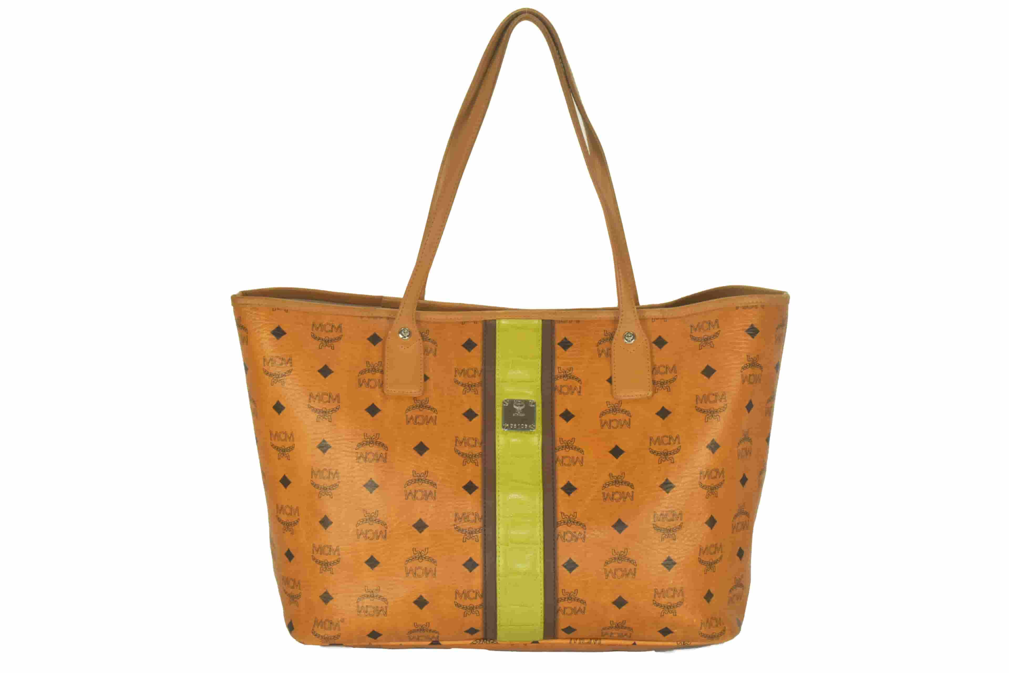 ✅ MCM SHOPPER SCHULTERTASCHE LEDERTASCHE TASCHE COGNAC LEDER 2731