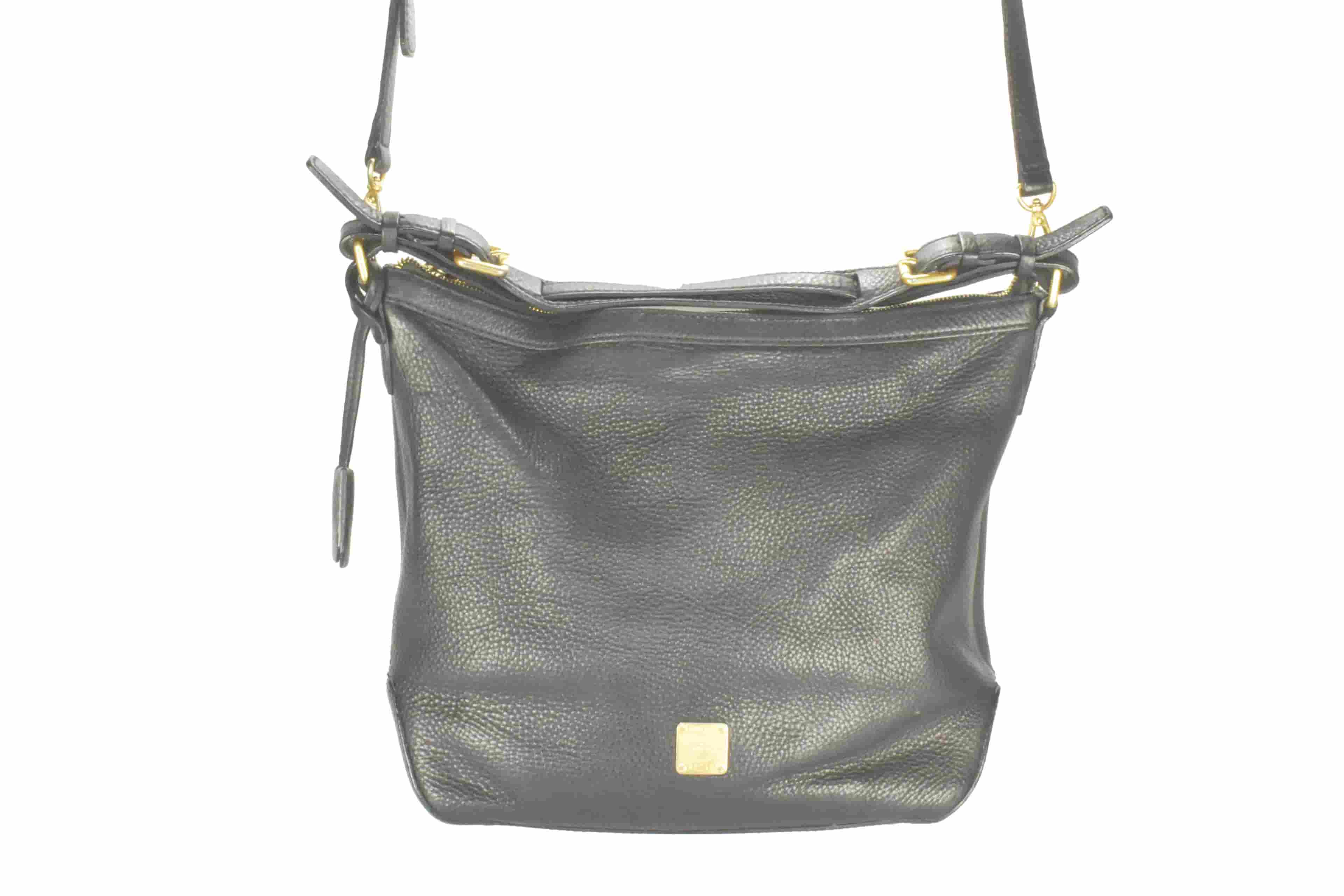 ✅MCM SCHULTERTASCHE HOBO CROSSBODY LEDERTASCHE SCHWARZ 2934