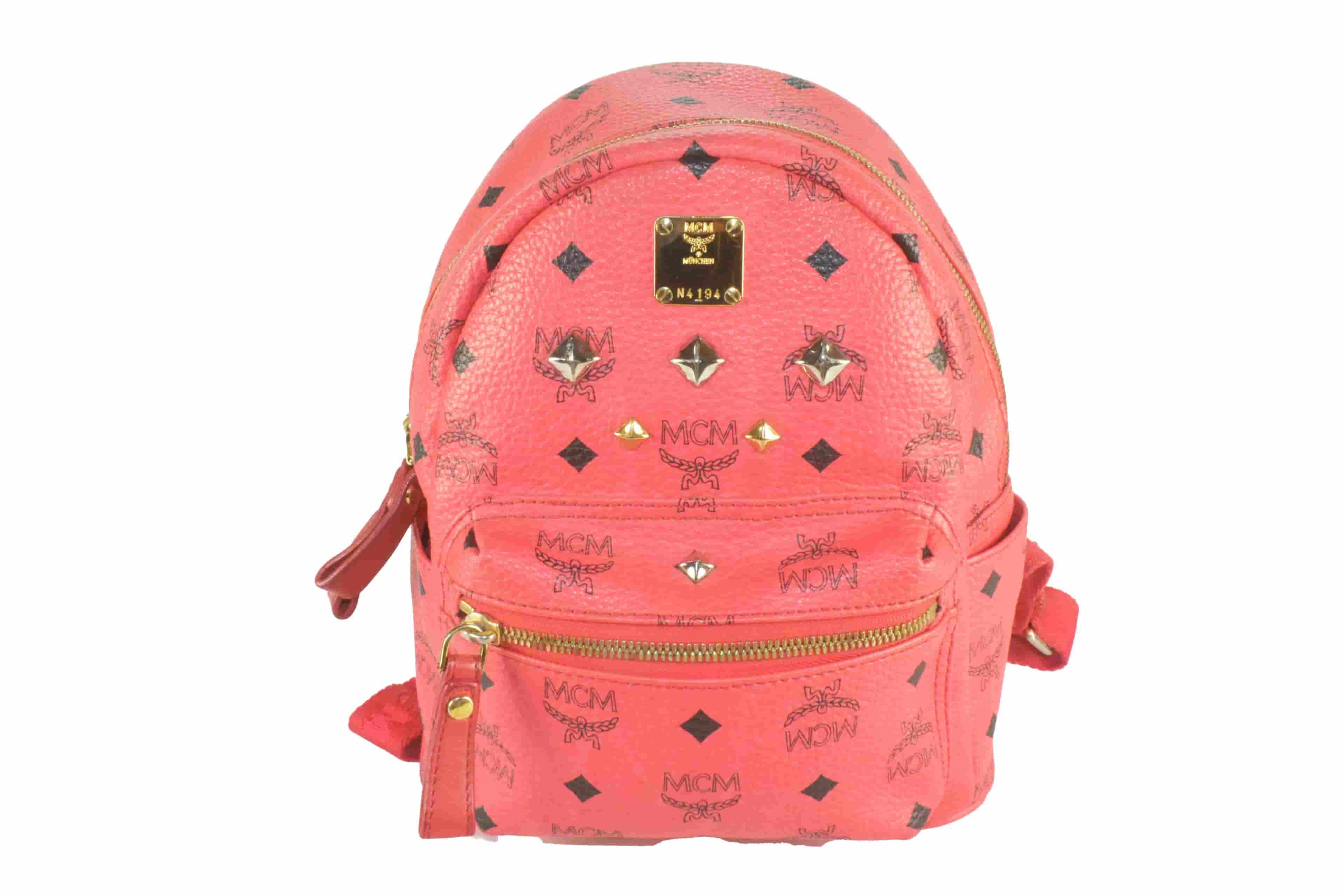 ✅MCM DAMEN RUCKSACK vintmarket.de TASCHE LEDERRUCKSACK PINK 3278