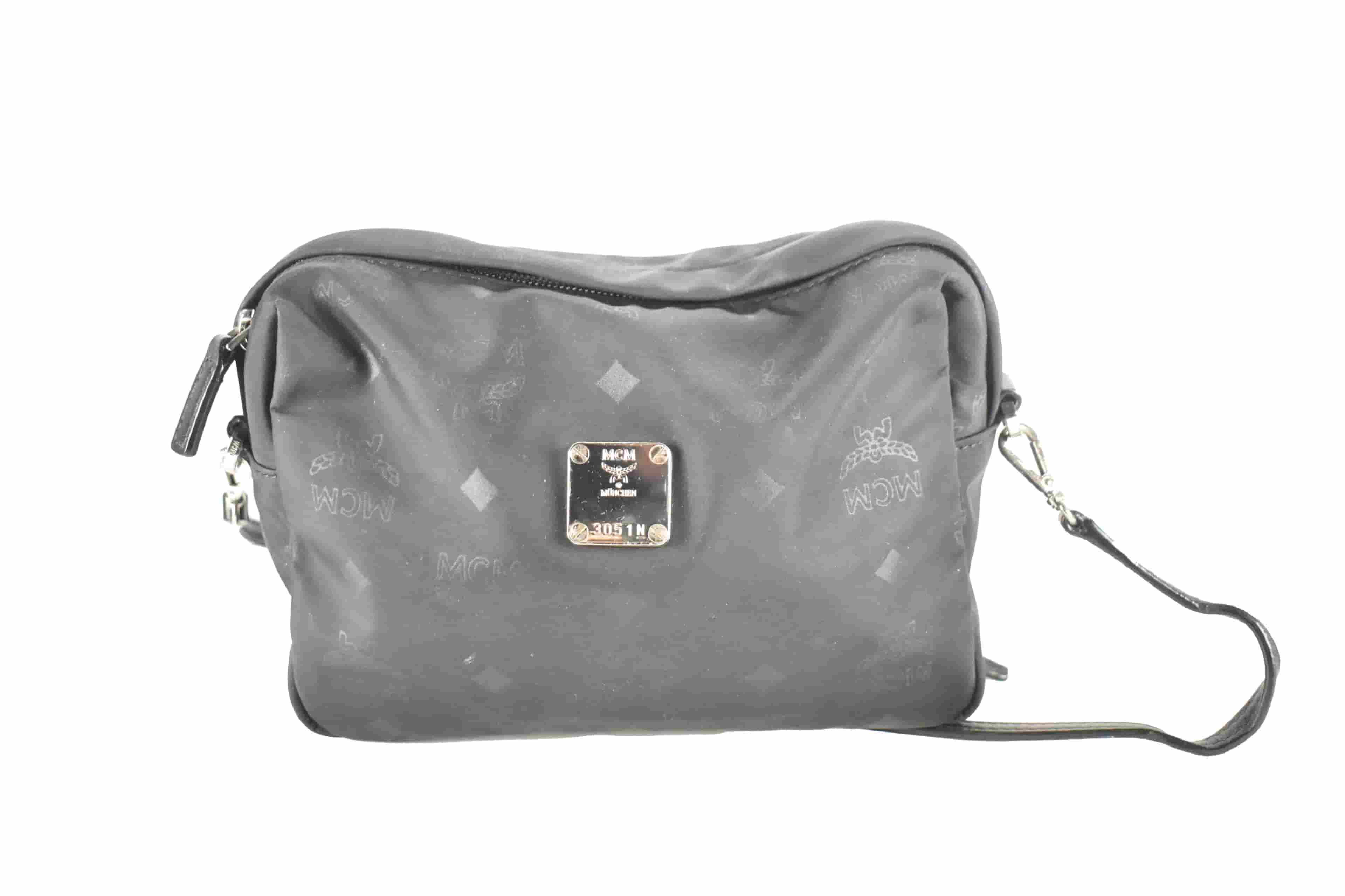 MCM SCHULTERTASCHE vintmarket.de LEDER CROSSBODY SCHWARZ 3693