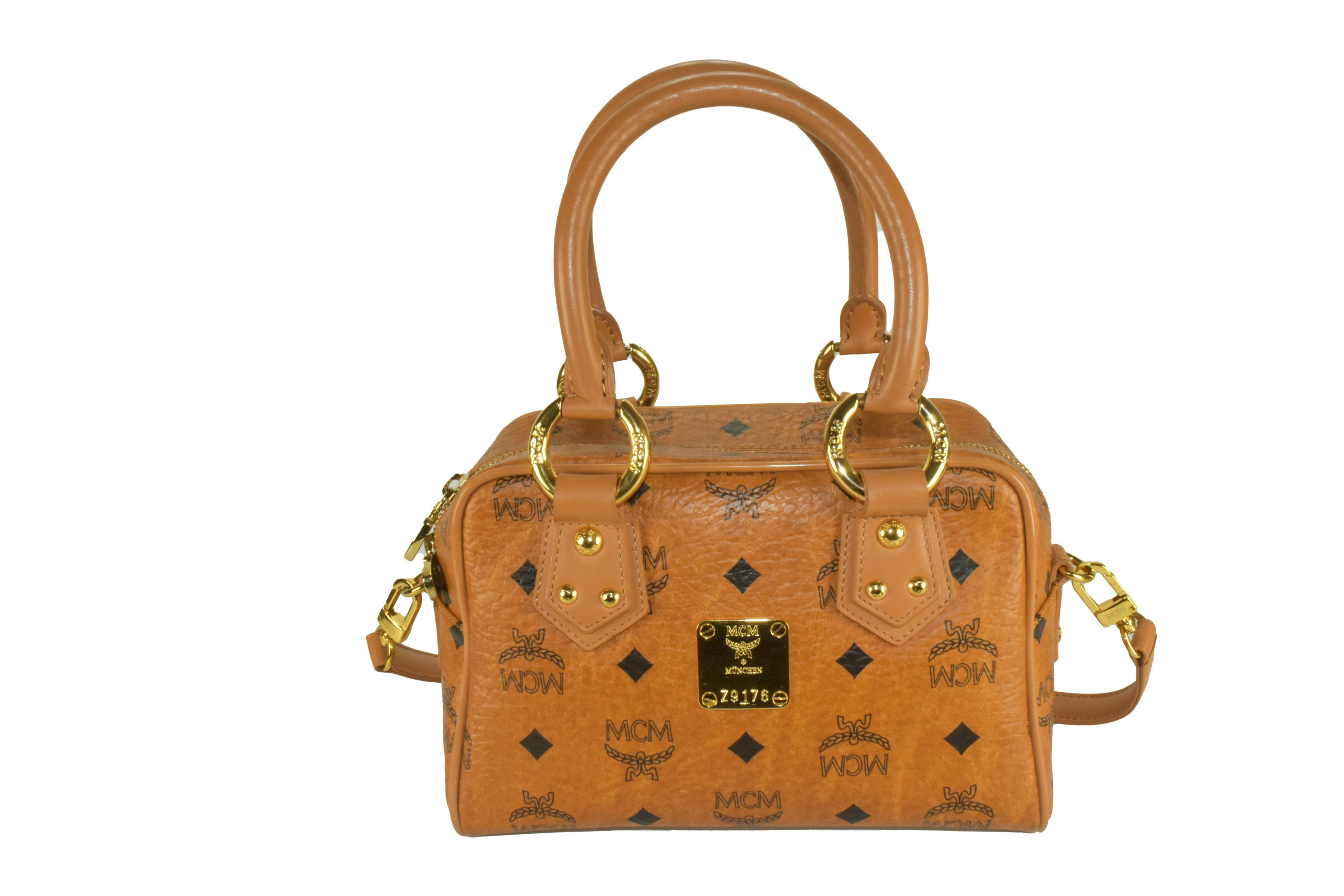 MCM SCHULTERTASCHE vintmarket.de UMHÄNGETASCHE COGNAC LEDER 3366