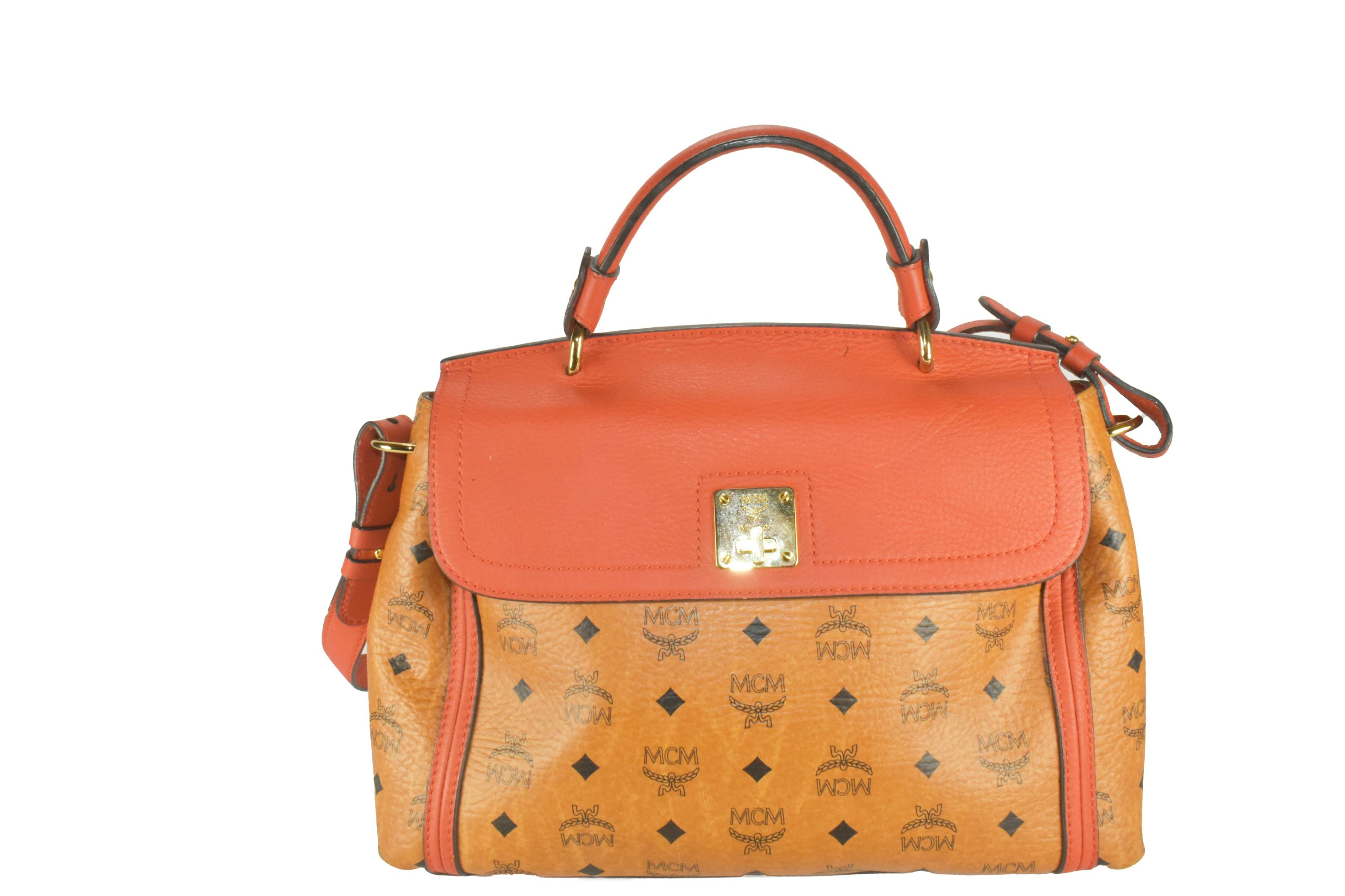 MCM SCHULTERTASCHE vintmarket.de CROSSBODY TASCHE COGNAC ROT 3455