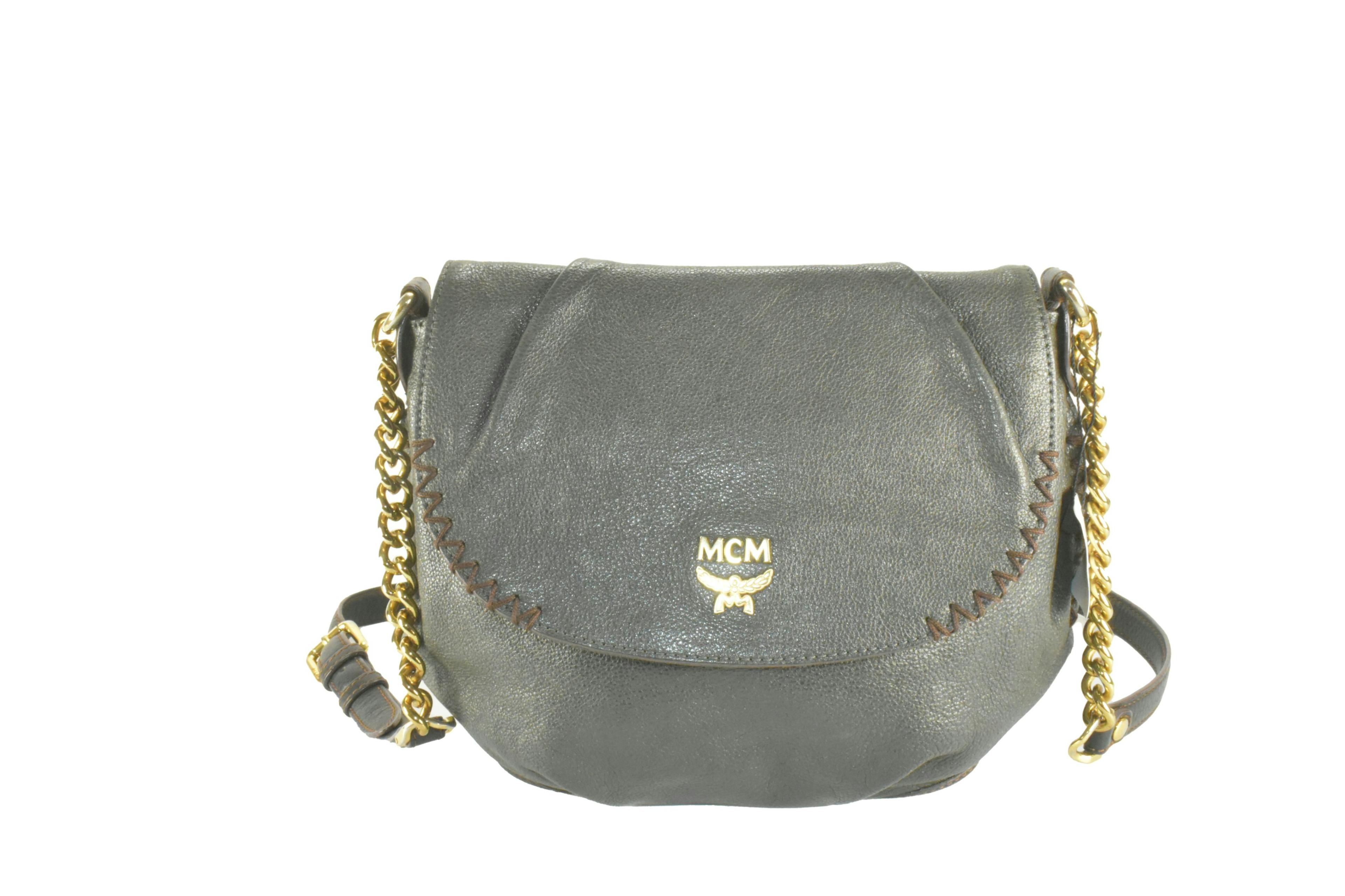 MCM TASCHE CROSSBODY SCHULTERTASCHE vintmarket.de ANTHRAZIT 1826