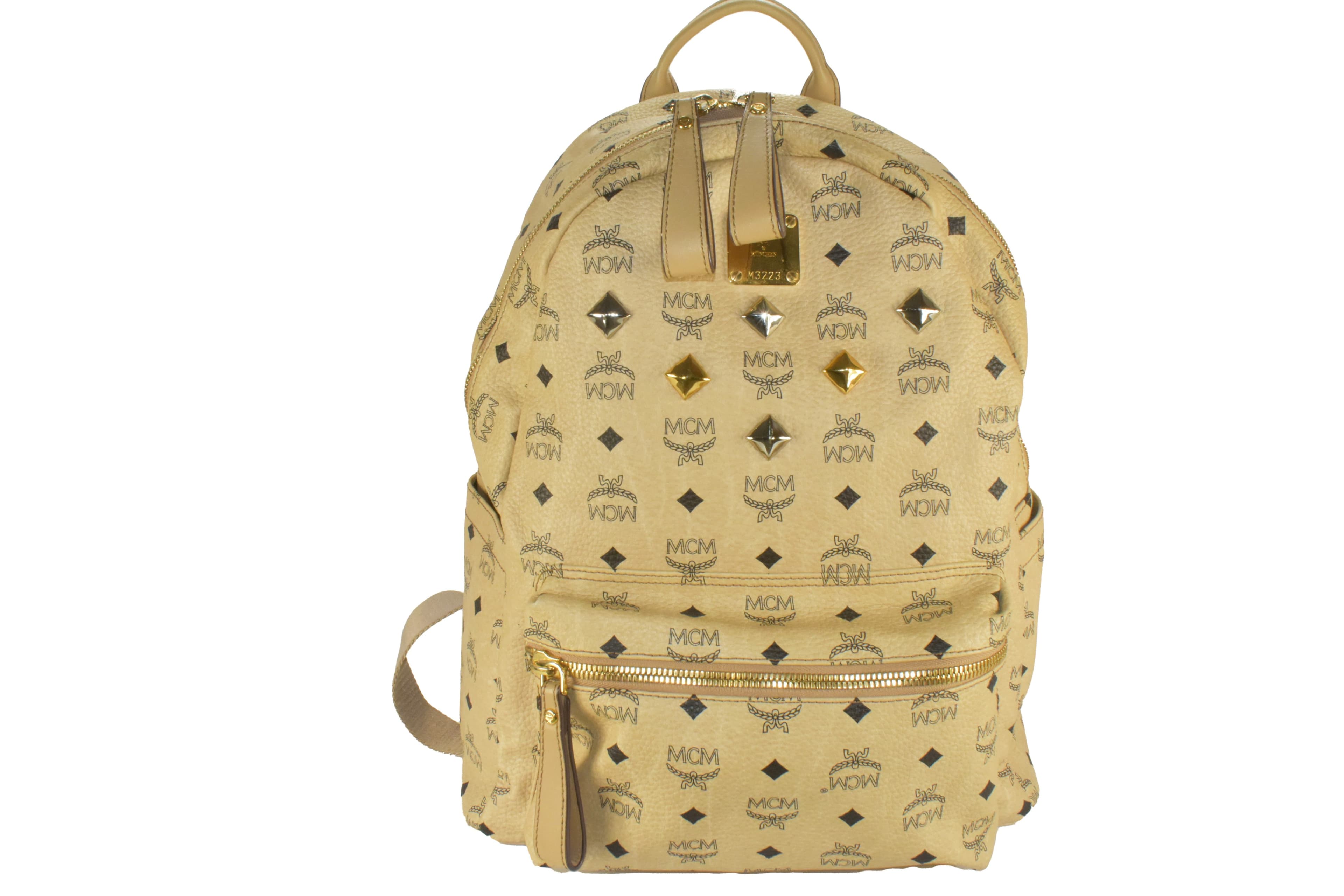 MCM RUCKSACK vintmarket.de DAMEN HERREN LEDERRUCKSACK BEIGE  2615