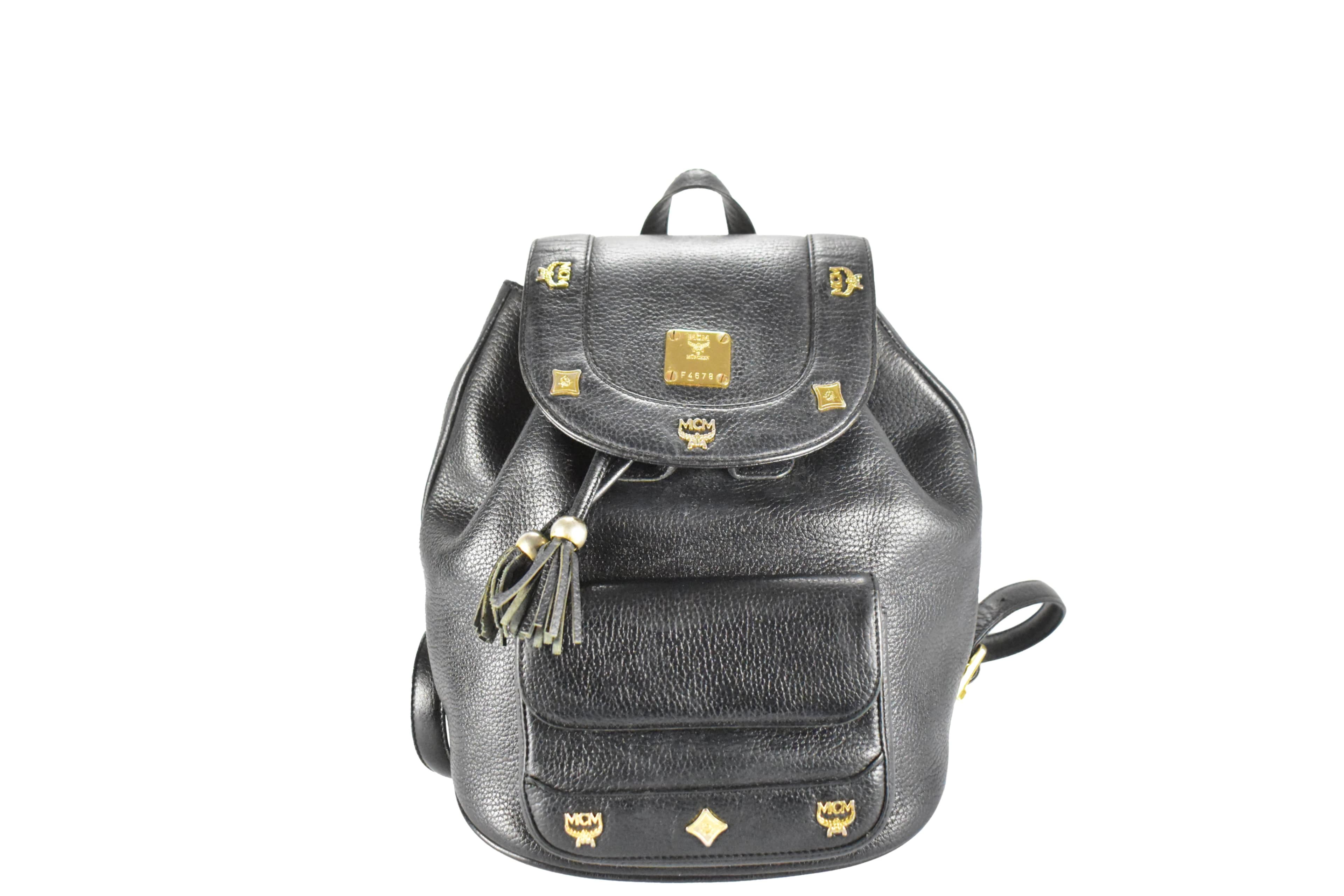 MCM RUCKSACK LEDERTASCHE vintmarket.de LEDERRUCKSACK SCHWARZ 3706