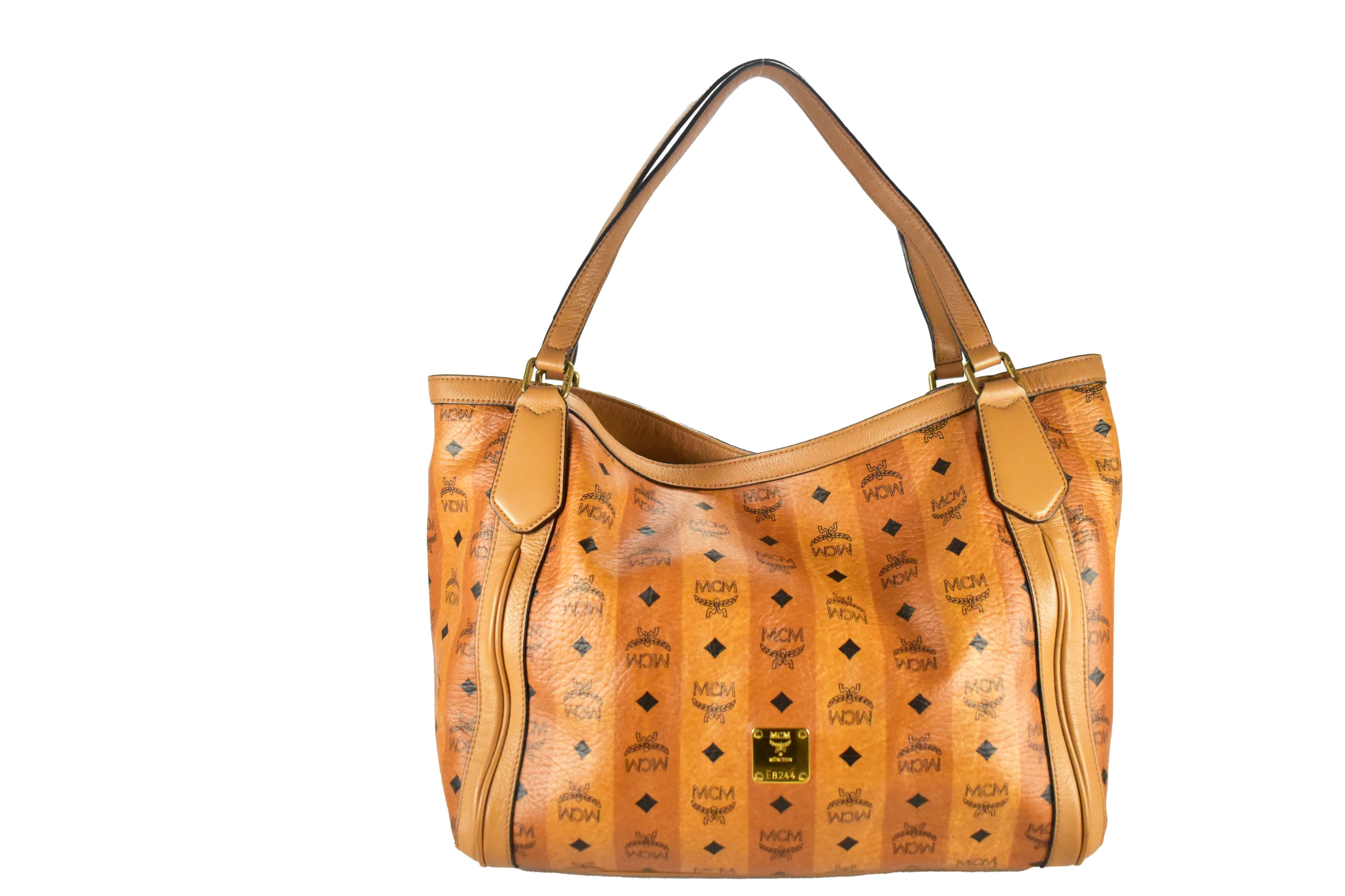 ✅ MCM TASCHE SCHULTERTASCHE vintmarket.de SHOPPER COGNAC 3726