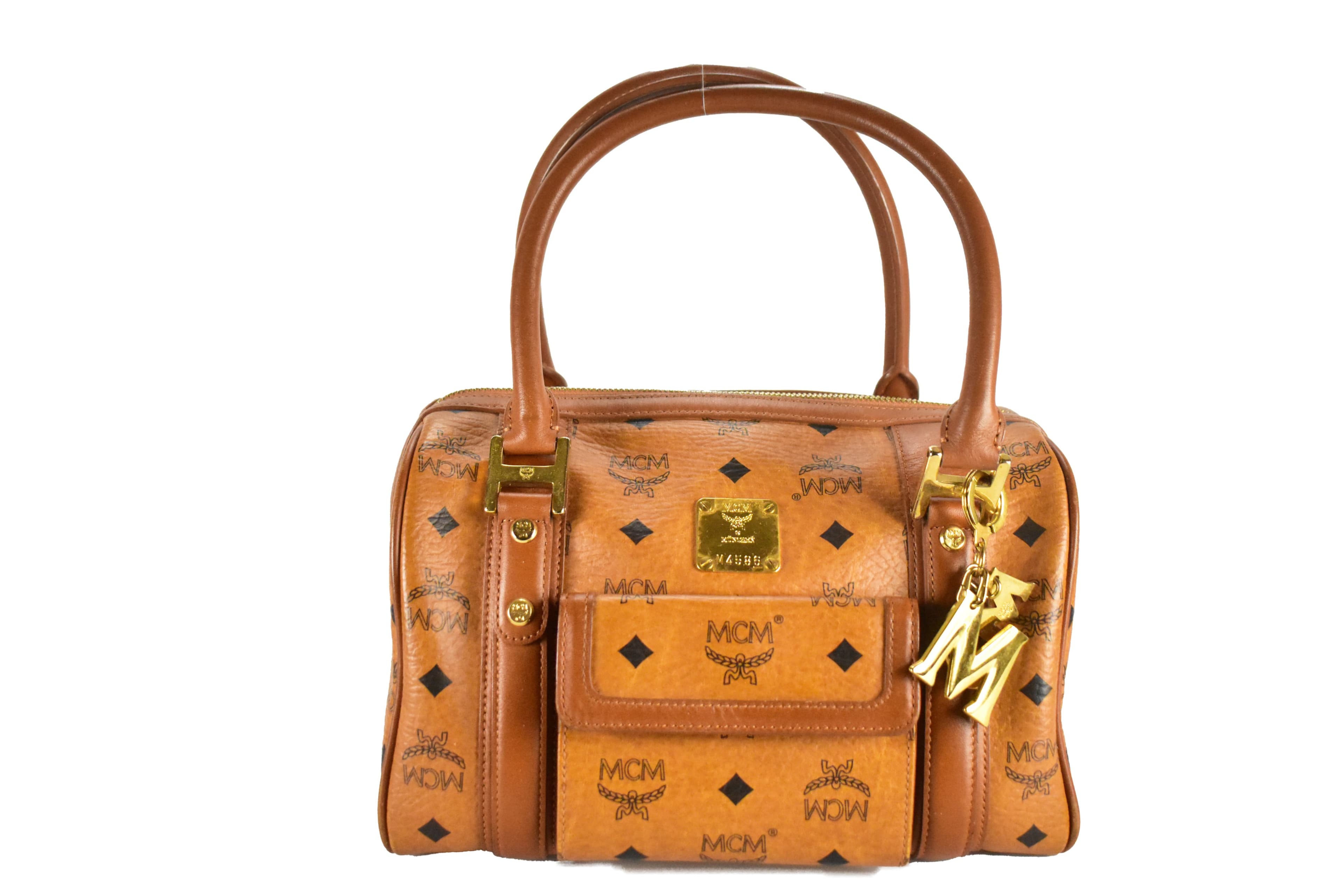 MCM TASCHE vintmarket.de HANDTASCHE BOSTON LEDER COGNAC 3767