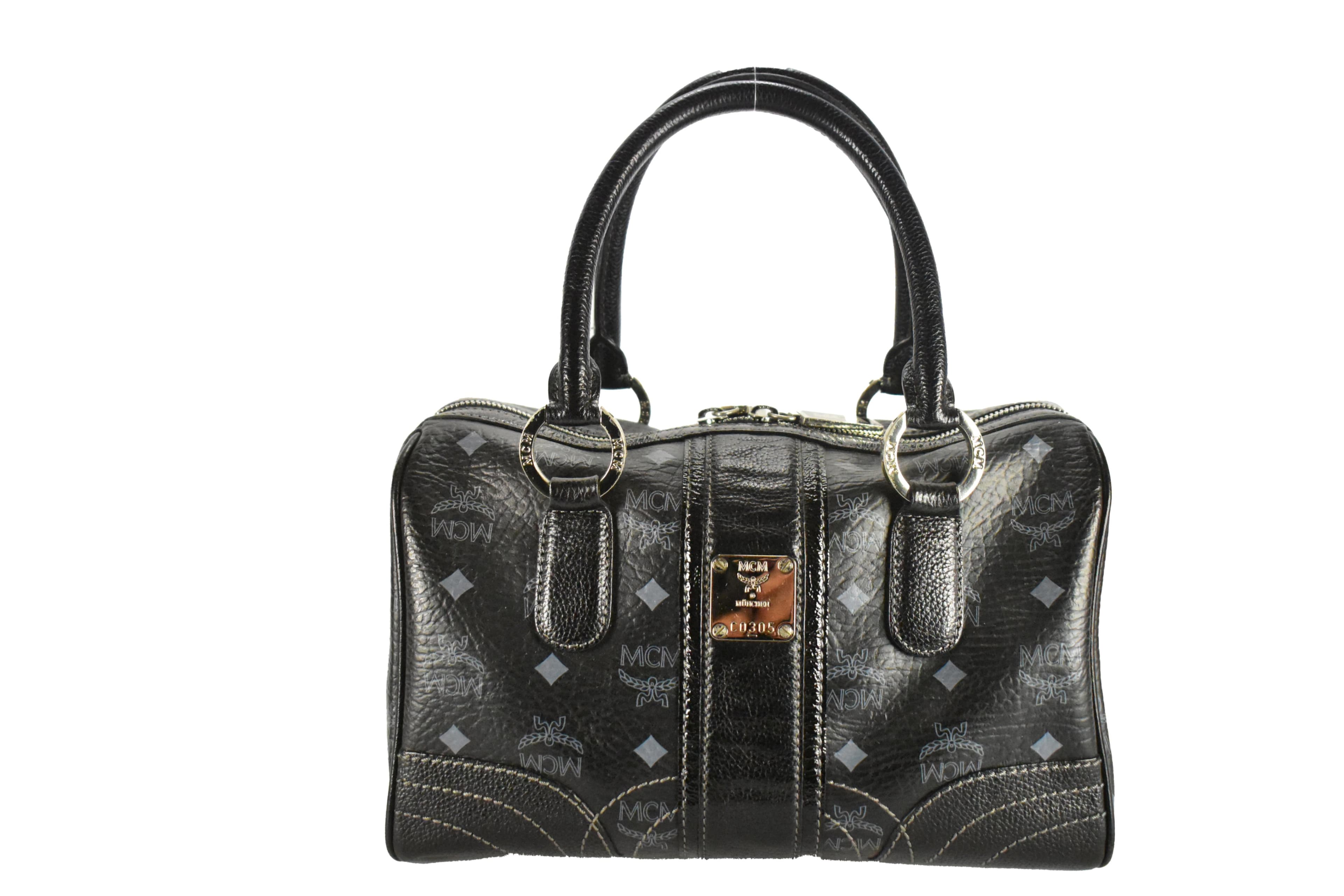 ✅MCM TASCHE vintmarket.de HANDTASCHE BOSTON LEDER SCHWARZ 3770