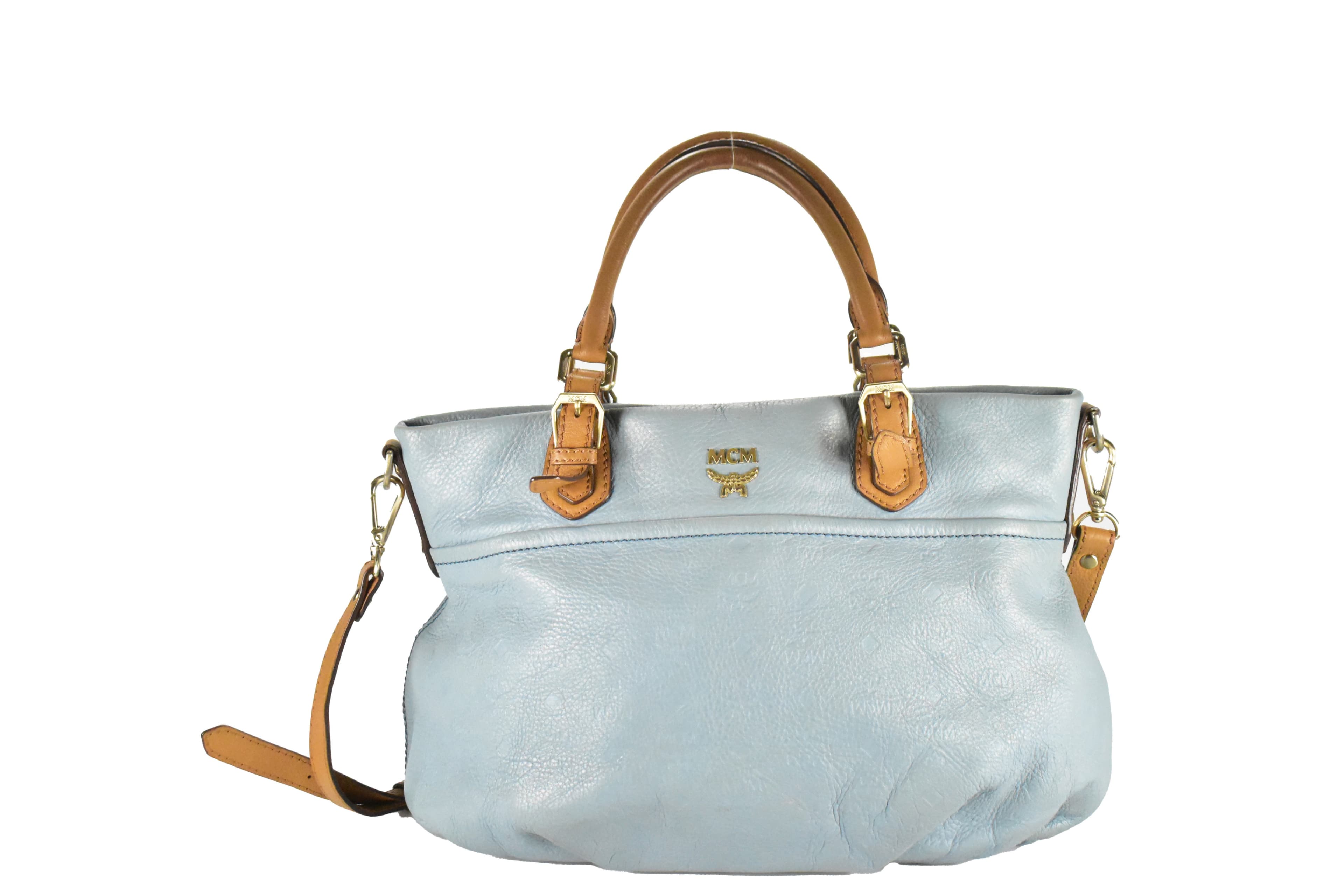 ✅MCM HANDTASCHE TASCHE vintmarket CROSSBODY.deTASCHE BLAU 3787