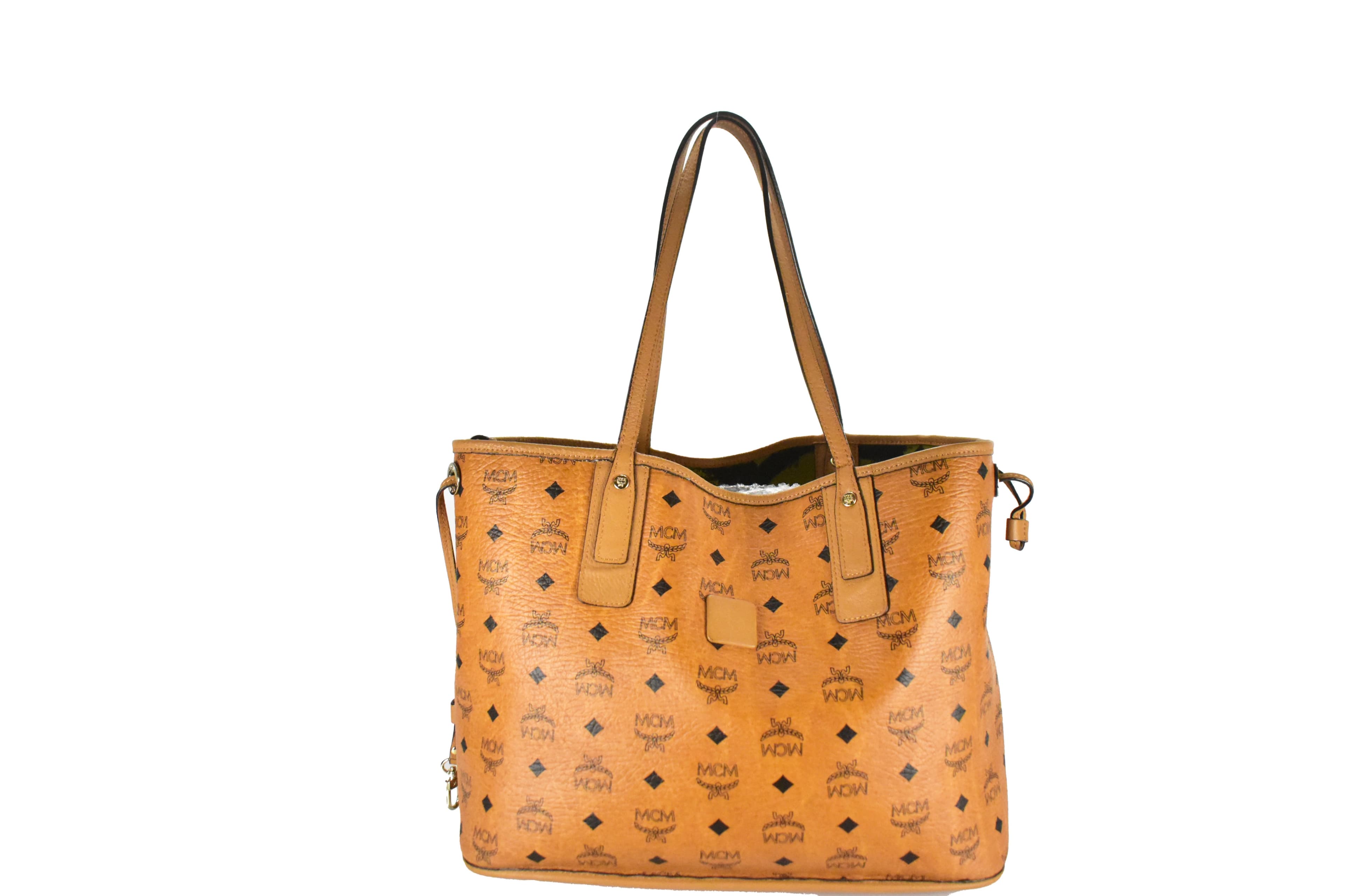 MCM LIZ SHOPPER WENDESHOPPER vintmarket.de COGNAC GRÜN LIZ 3816