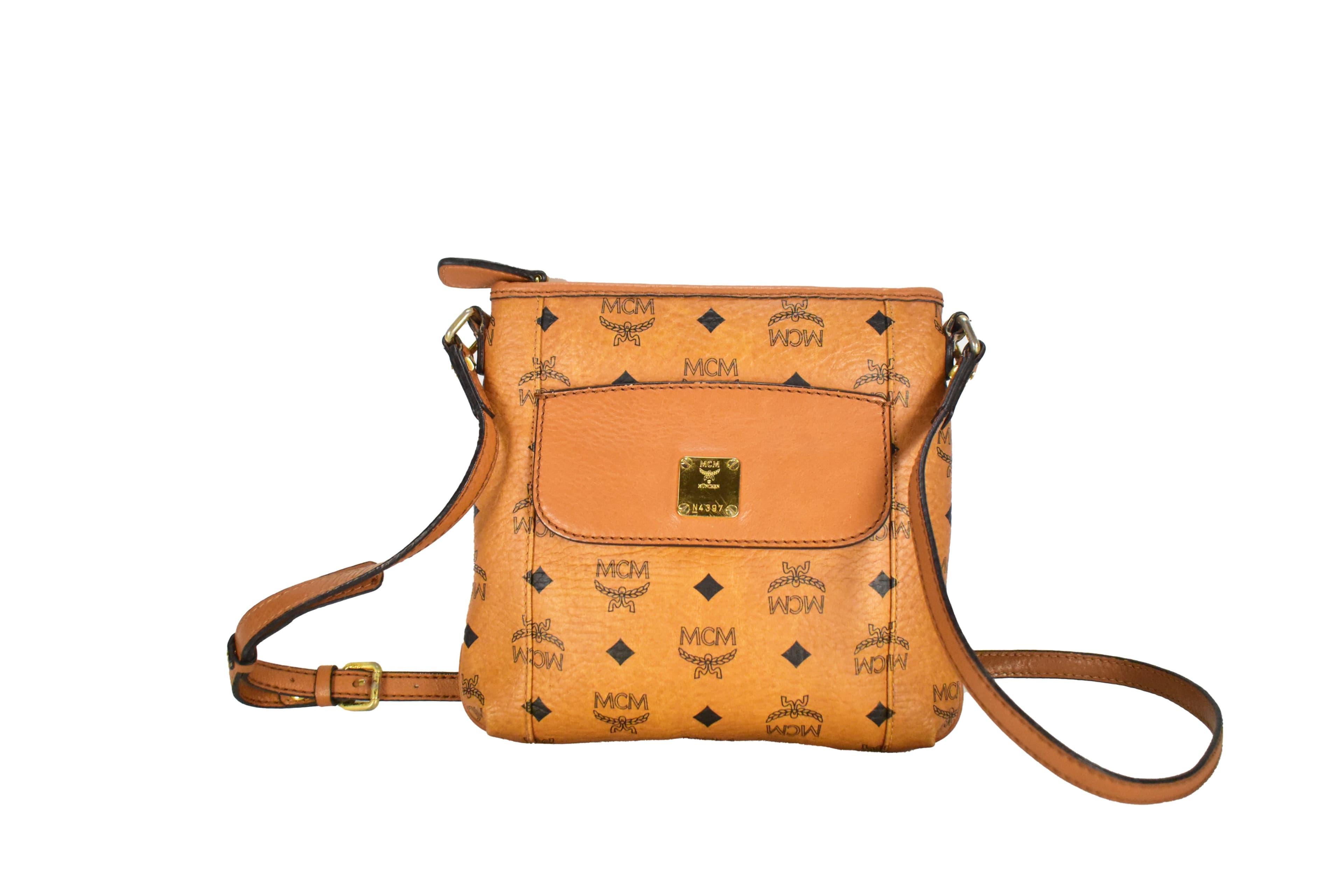 MCM SCHULTERTASCHE vintmarket.de TASCHE CROSSBODY COGNAC 3854