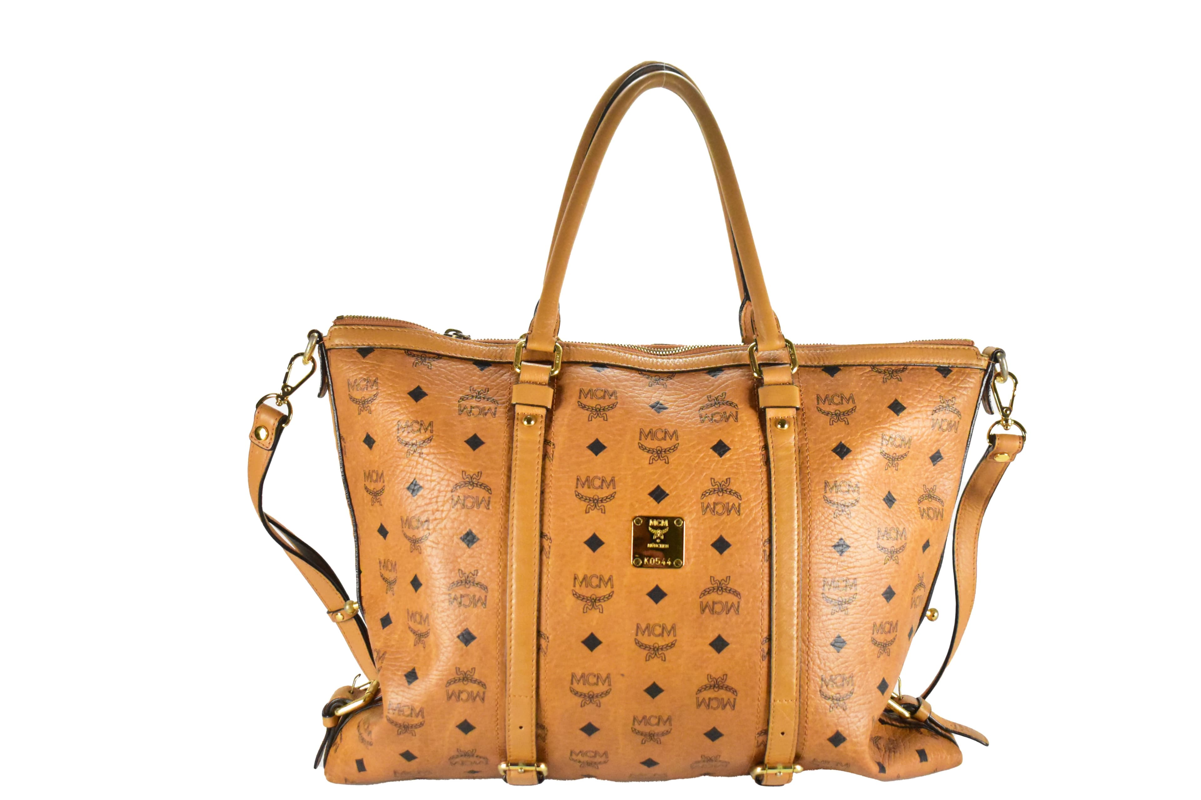 MCM XXL SHOPPER LARGE SCHULTERTASCHE vintmarket.de COGNAC 3868