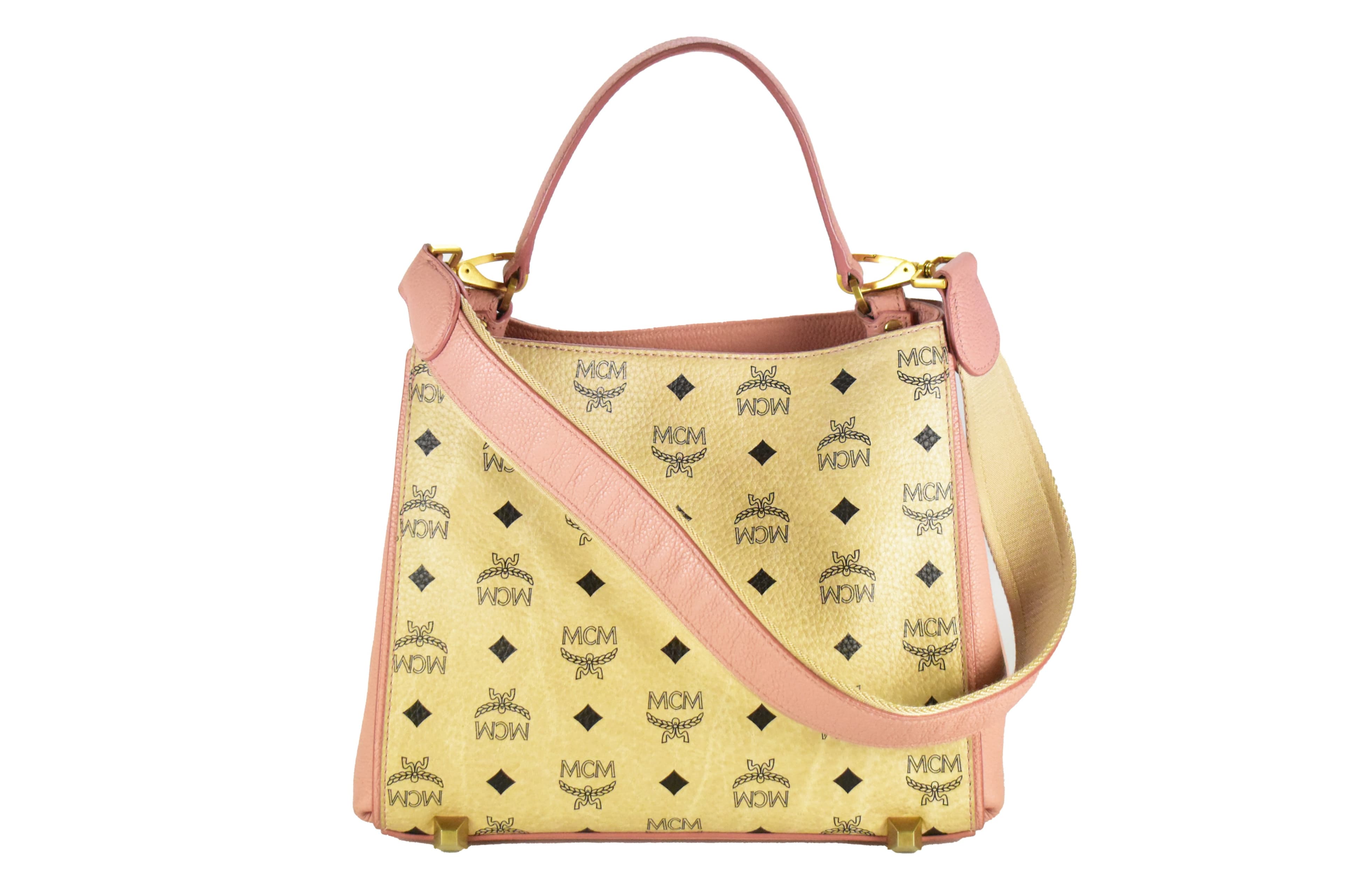 MCM SCHULTERTASCHE vintmarket-de CROSSBODY BEIGE ROSA 3890