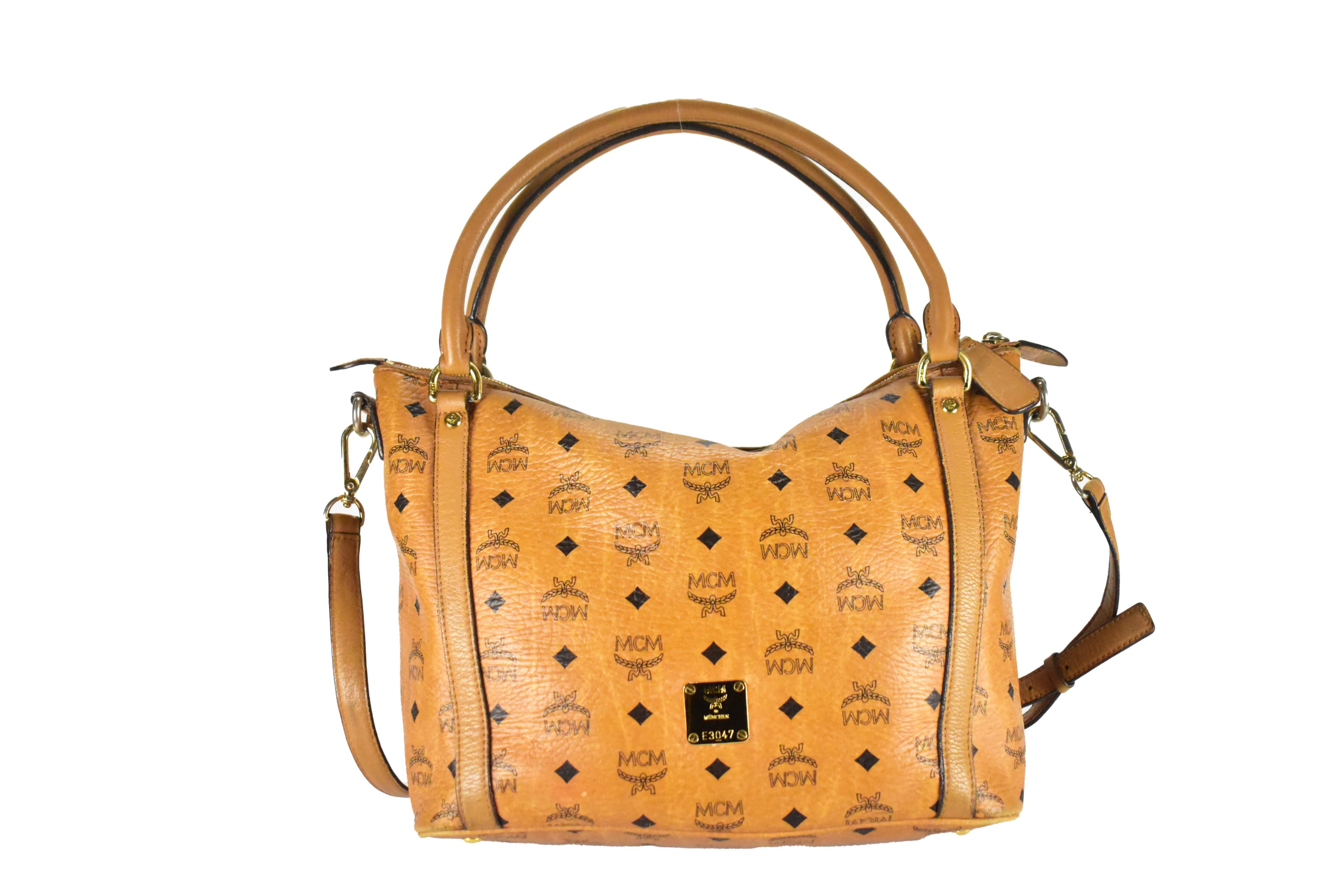 ✅MCM SCHULTERTASCHE vintmarket.de UMHÄNGETASCHE COGNAC 3902