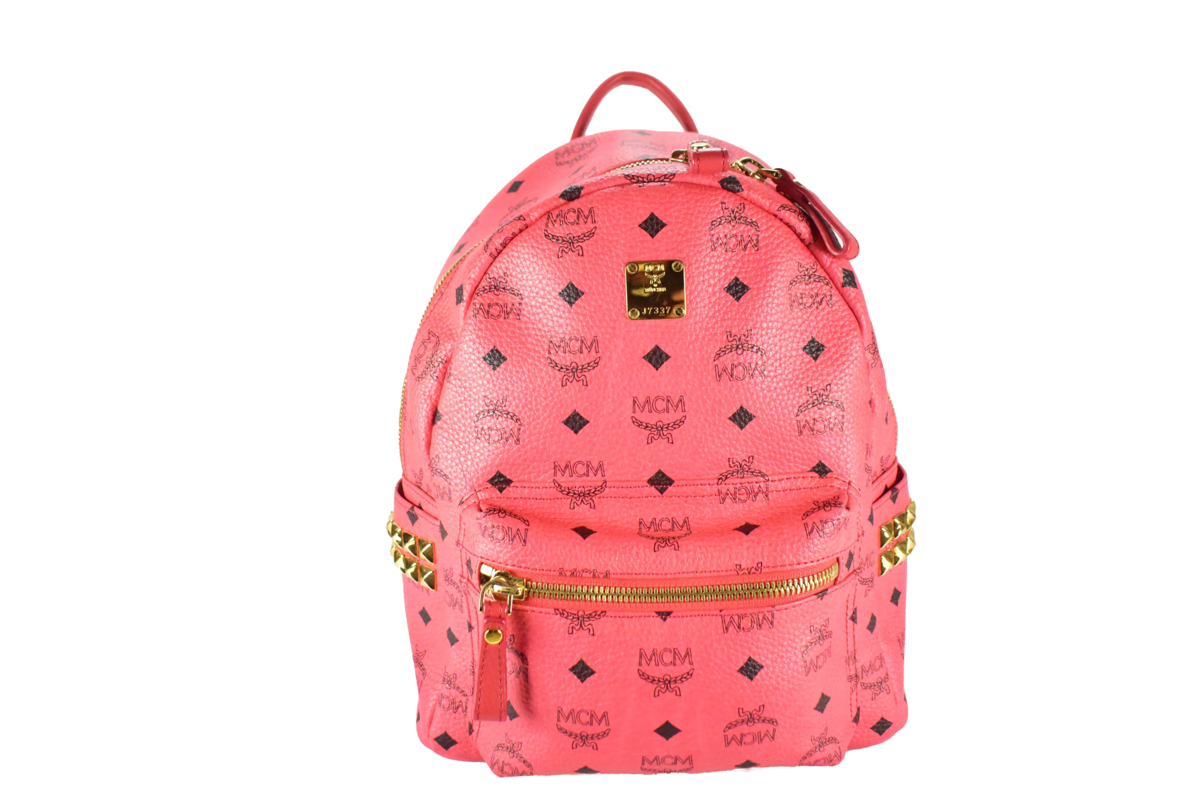 ✅MCM DAMEN RUCKSACK vintmarket.de TASCHE LEDERRUCKSACK PINK 3924