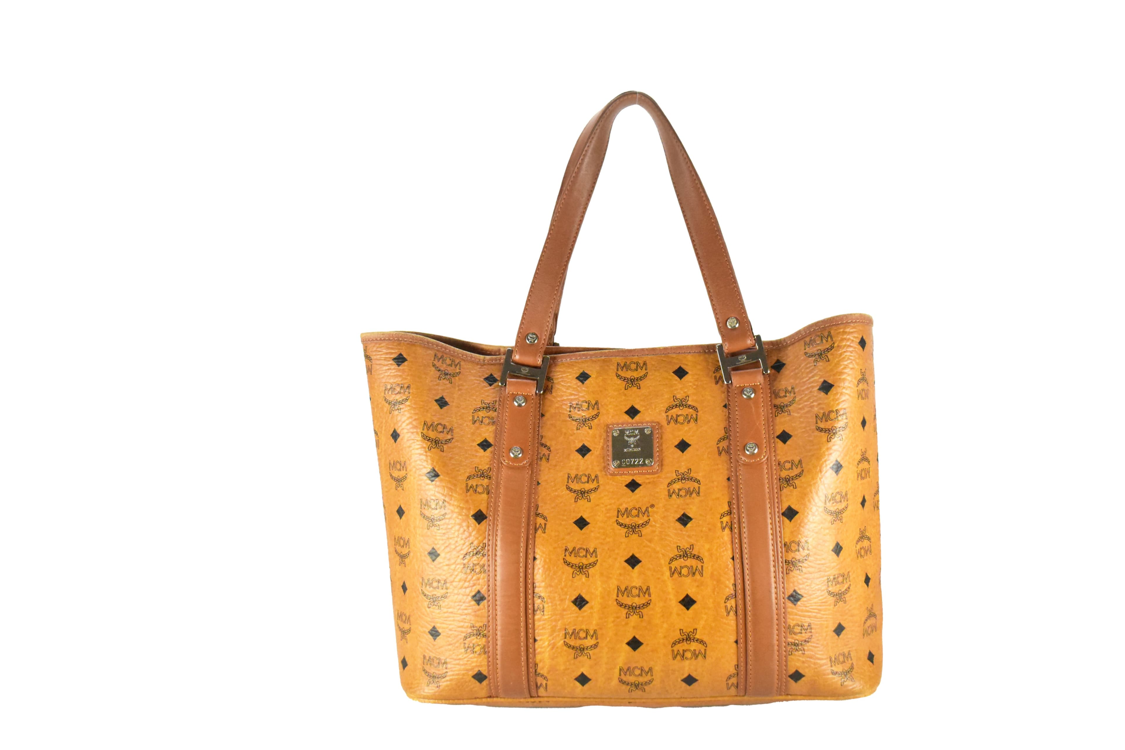 MCM SHOPPER MEDIUM vintmarket.de VISETOS TASCHE COGNAC 4037