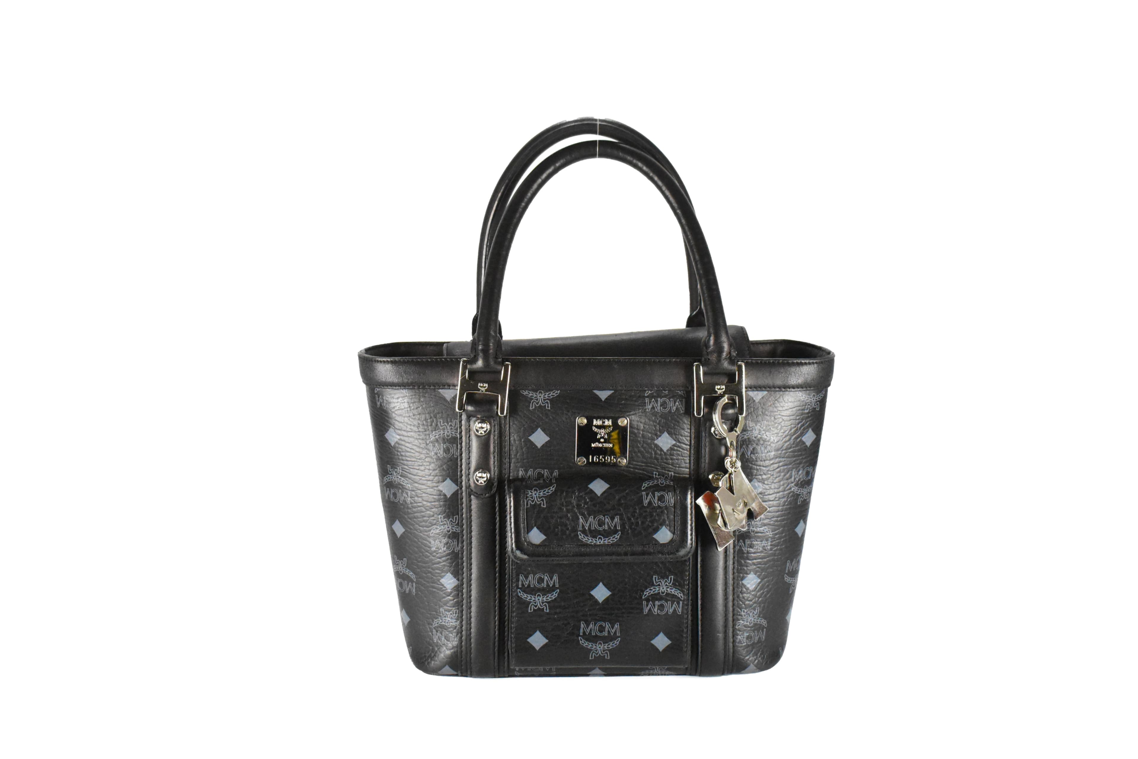 MCM TASCHE vintmarket.de HANDTASCHE LEDERTASCHE SCHWARZ 4056