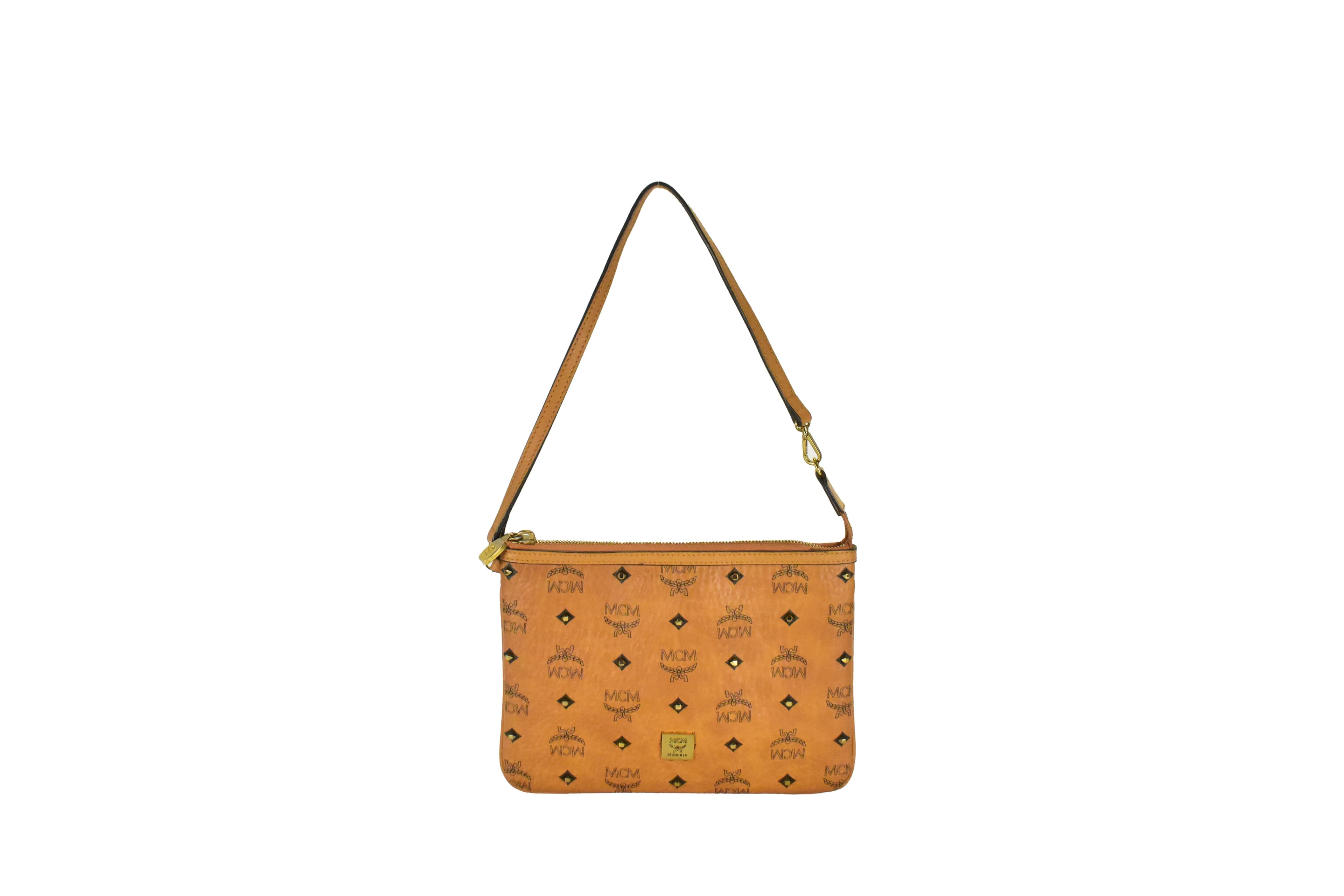 MCM SCHULTERTASCHE LIZ vintmarket.de POCHETTE COGNAC 4108